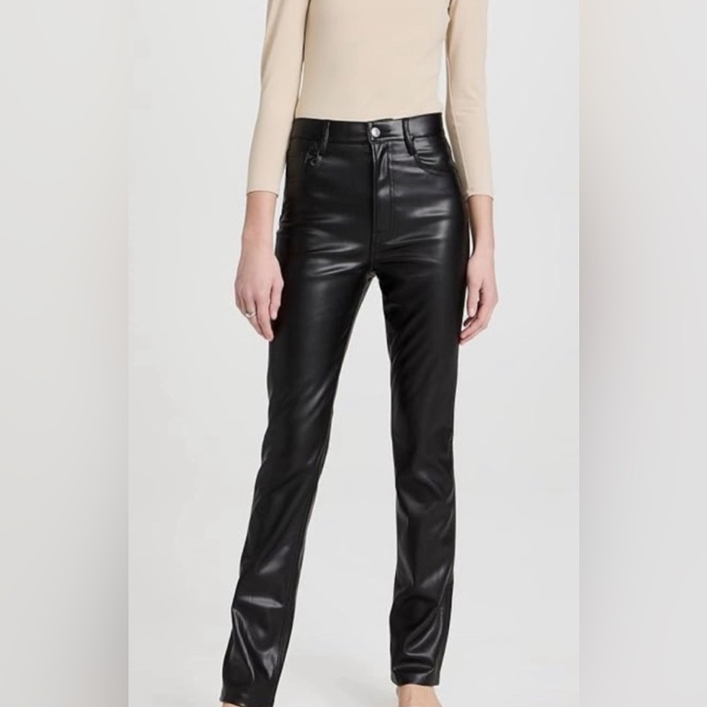 7 For All Mankind Black Faux Leather Pants